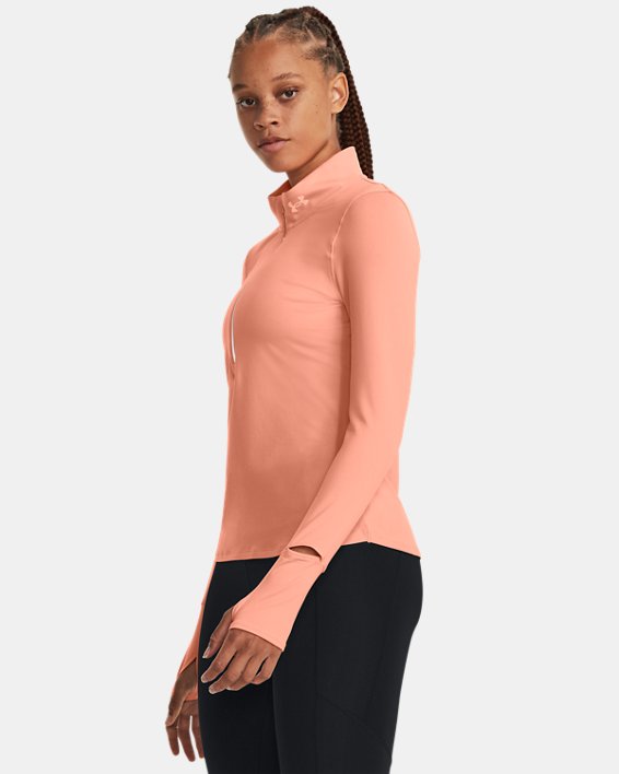 UA Qualifier Run Shirt mit ½ Zip für Damen, Pink, pdpMainDesktop image number 0